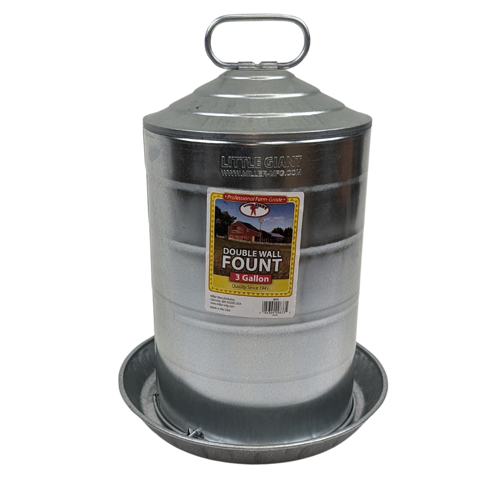 Miller Little Giant Galvanized Double Wall Poultry Waterer - Cluck It All Farms
