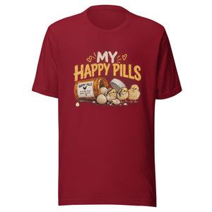 My Happy Pills Funny Chicken Unisex T-Shirt - Cluck It All Farms