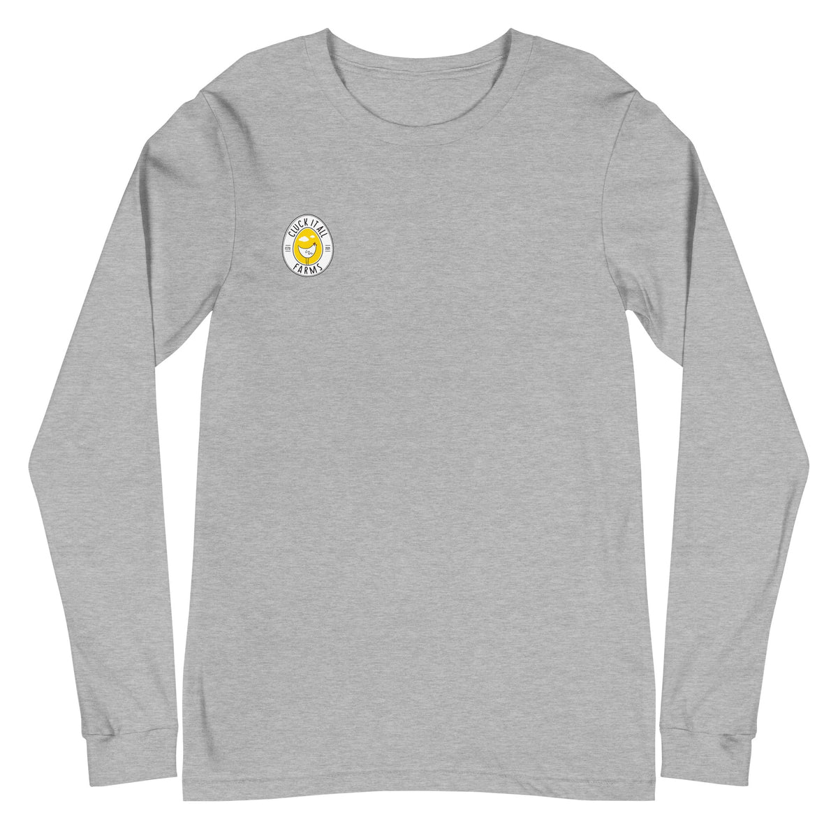 No Spring Chicken BACK PRINT Unisex Long Sleeve Tee - Cluck It All Farms