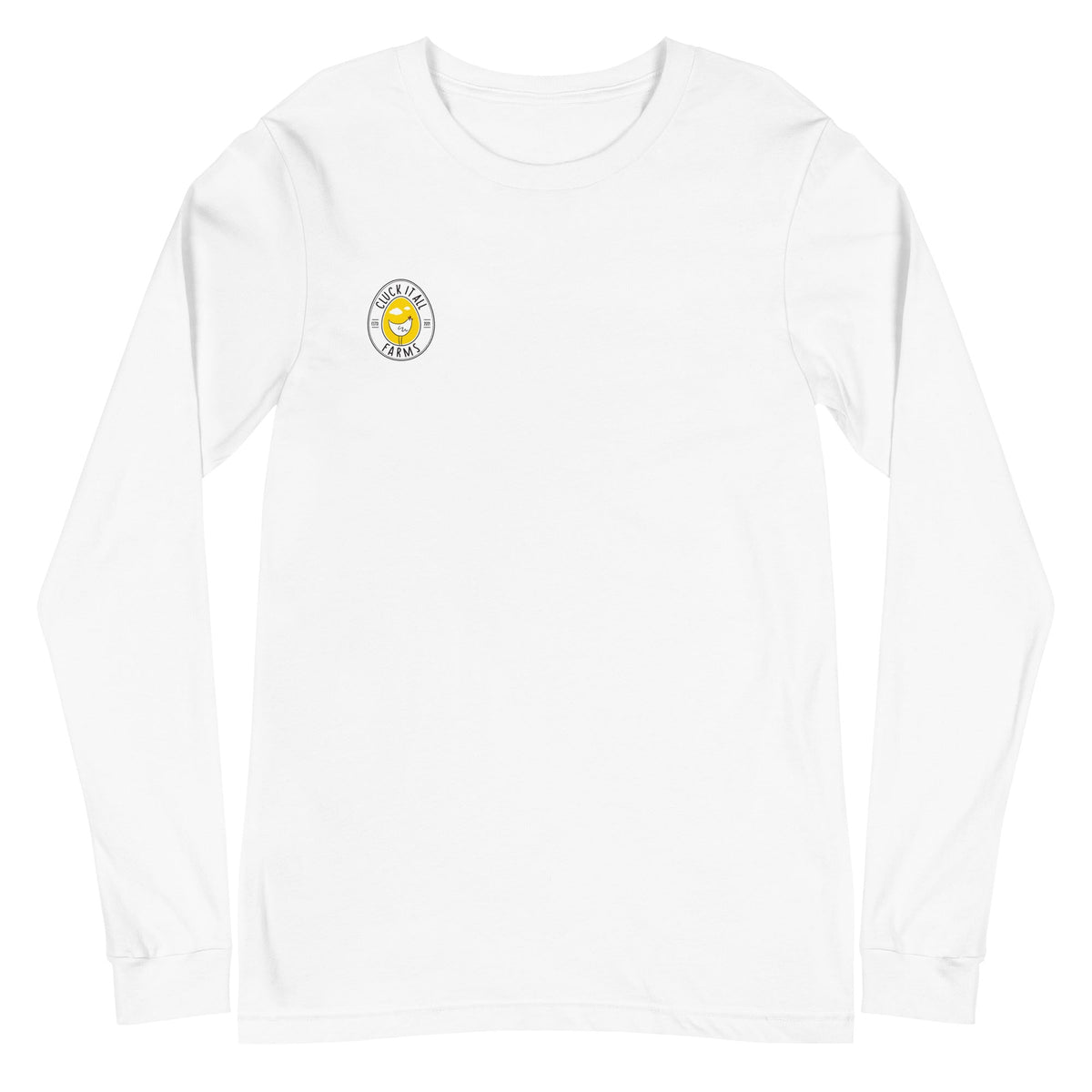 No Spring Chicken BACK PRINT Unisex Long Sleeve Tee - Cluck It All Farms
