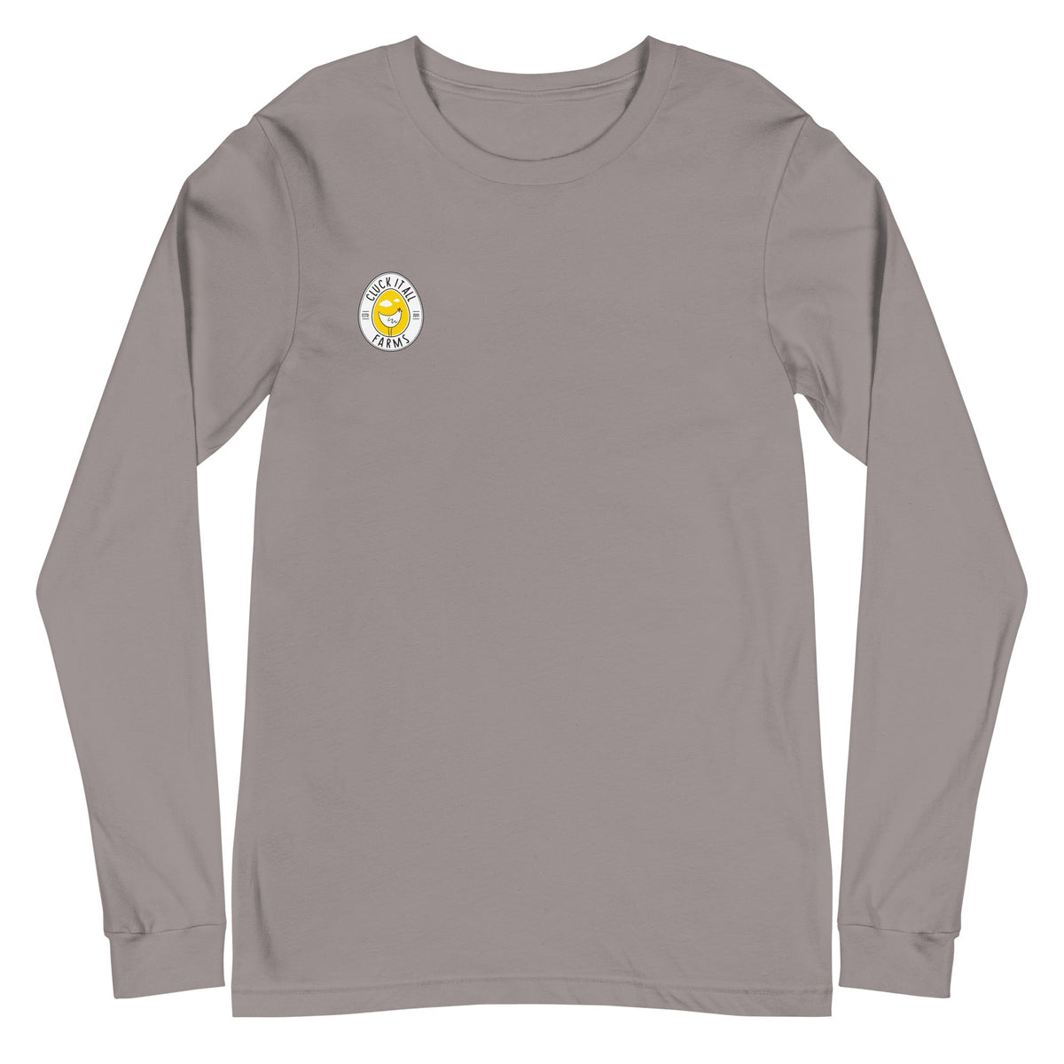 No Spring Chicken BACK PRINT Unisex Long Sleeve Tee - Cluck It All Farms