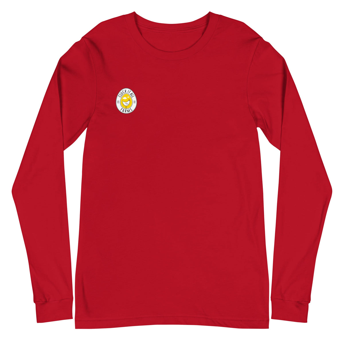 No Spring Chicken BACK PRINT Unisex Long Sleeve Tee - Cluck It All Farms