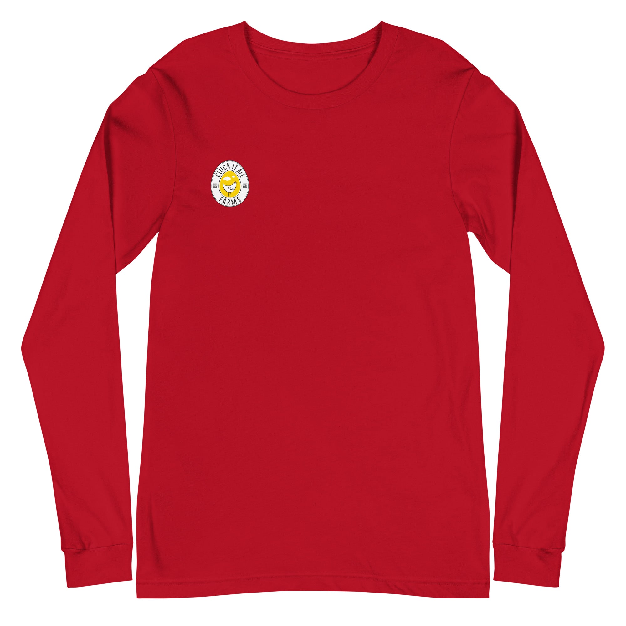 No Spring Chicken BACK PRINT Unisex Long Sleeve Tee - Cluck It All Farms