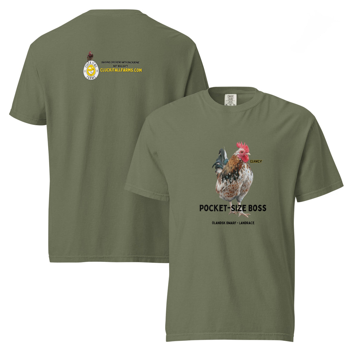 Ölandsk Dwarf Tee — “Pocket - Size Boss” - Cluck It All Farms