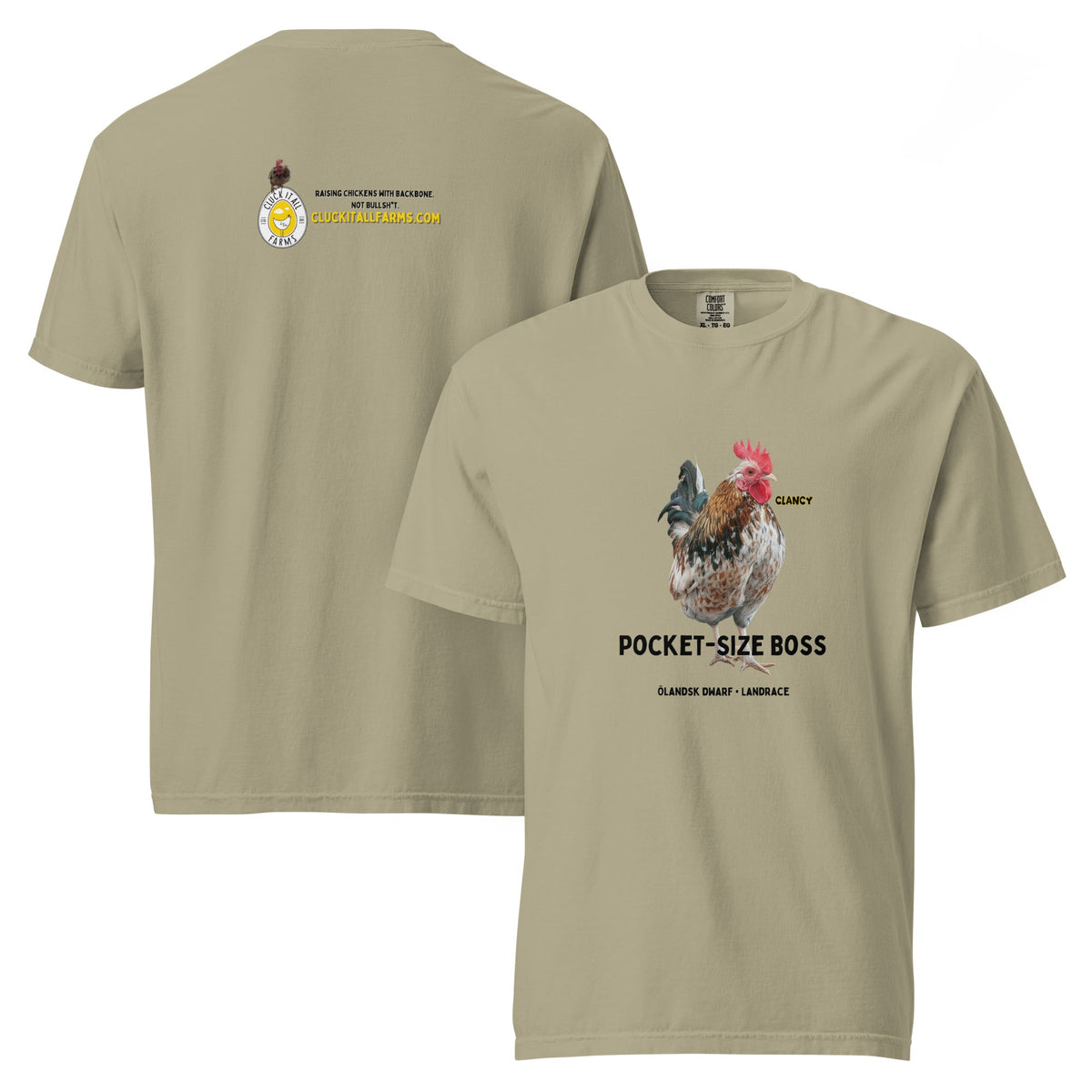 Ölandsk Dwarf Tee — “Pocket - Size Boss” - Cluck It All Farms