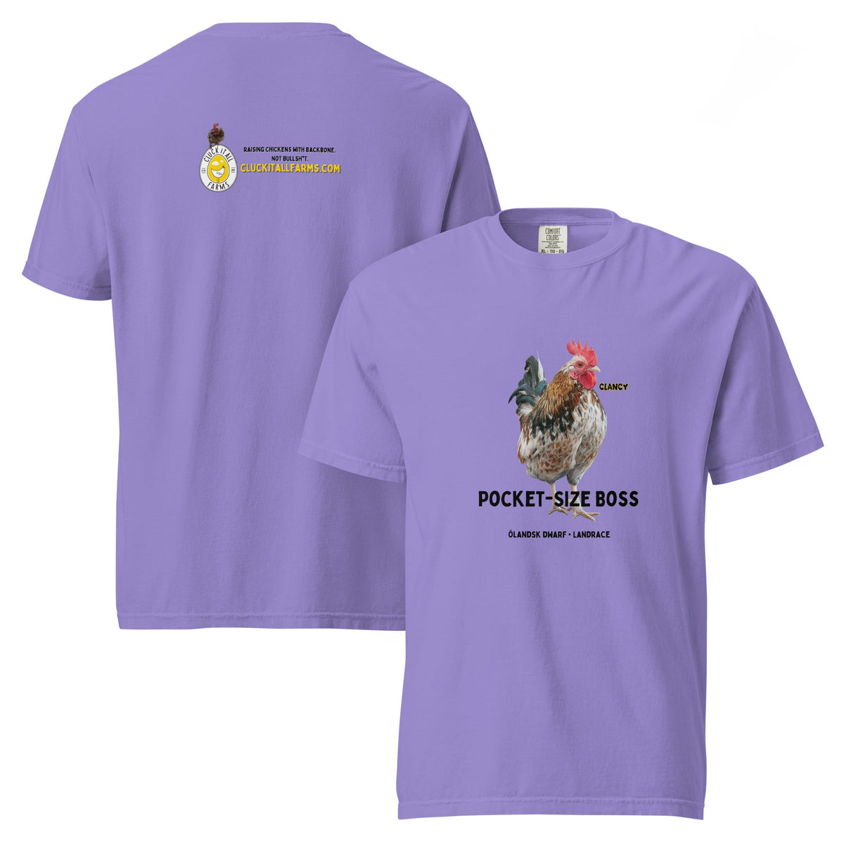Ölandsk Dwarf Tee — “Pocket - Size Boss” - Cluck It All Farms