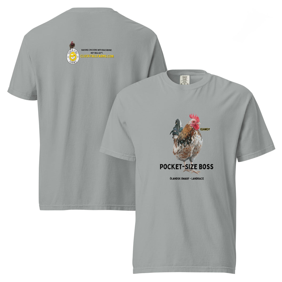 Ölandsk Dwarf Tee — “Pocket - Size Boss” - Cluck It All Farms