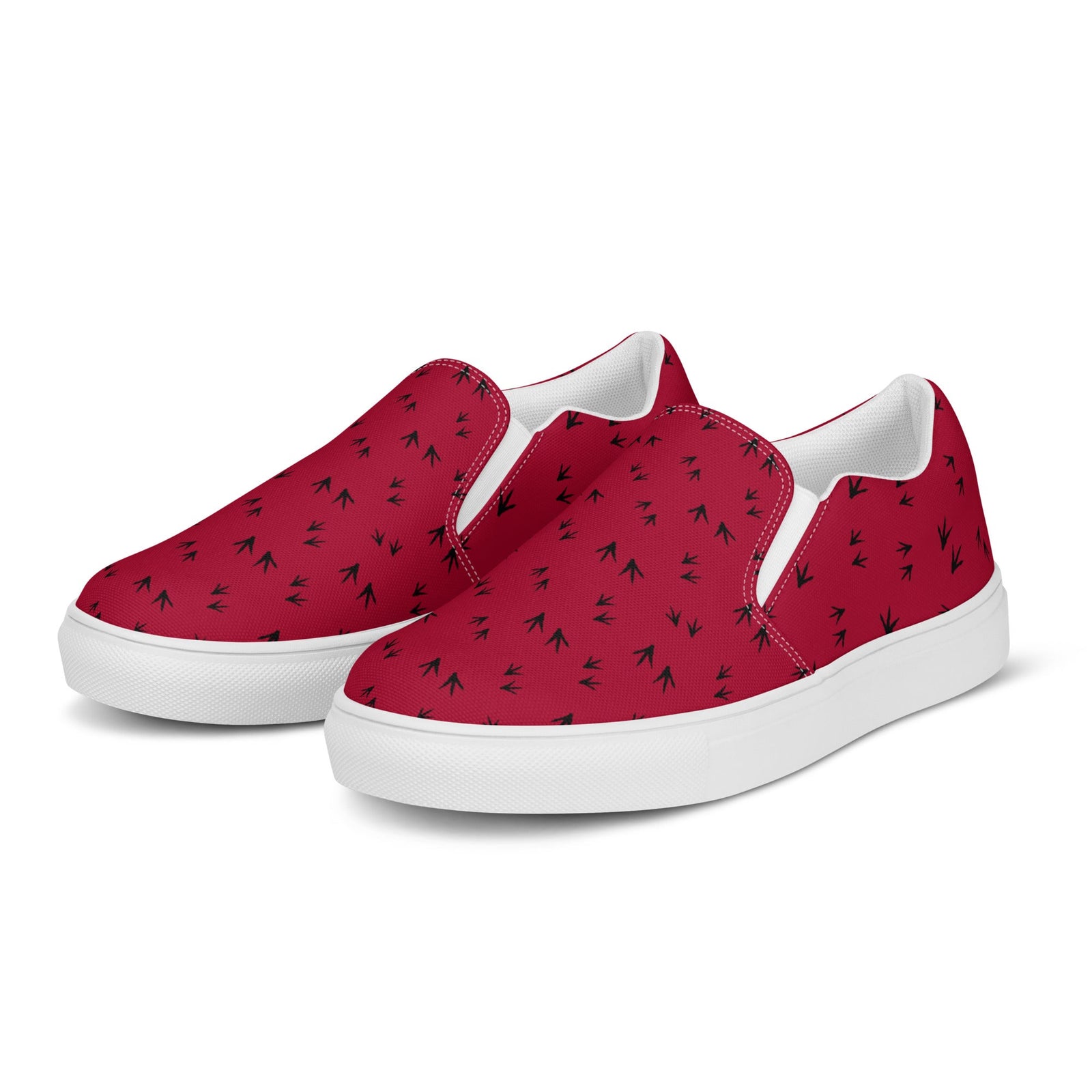 Red Chicken Feet Women’s Slip - On Canvas Shoe - Cluck It All Farms