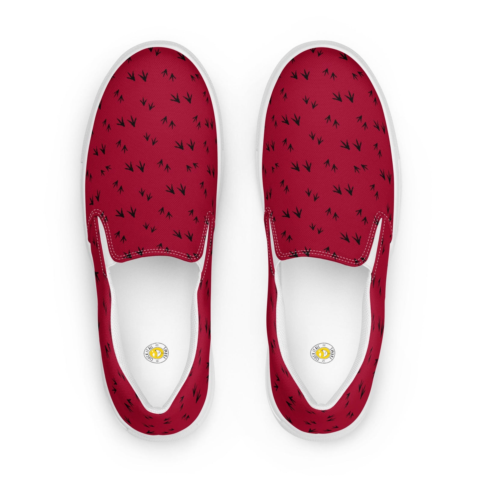 Red Chicken Feet Women’s Slip - On Canvas Shoe - Cluck It All Farms