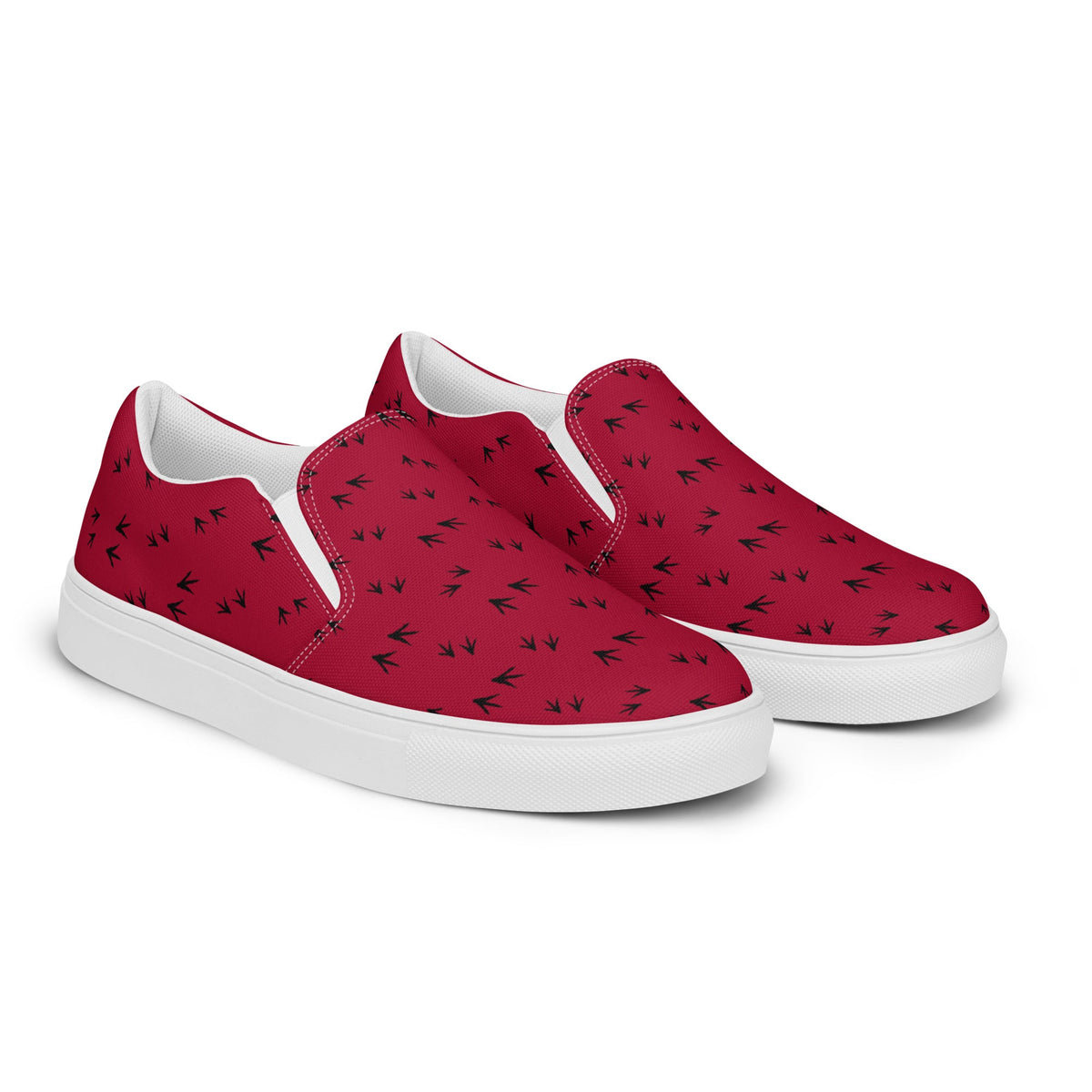 Red Chicken Feet Women’s Slip - On Canvas Shoe - Cluck It All Farms