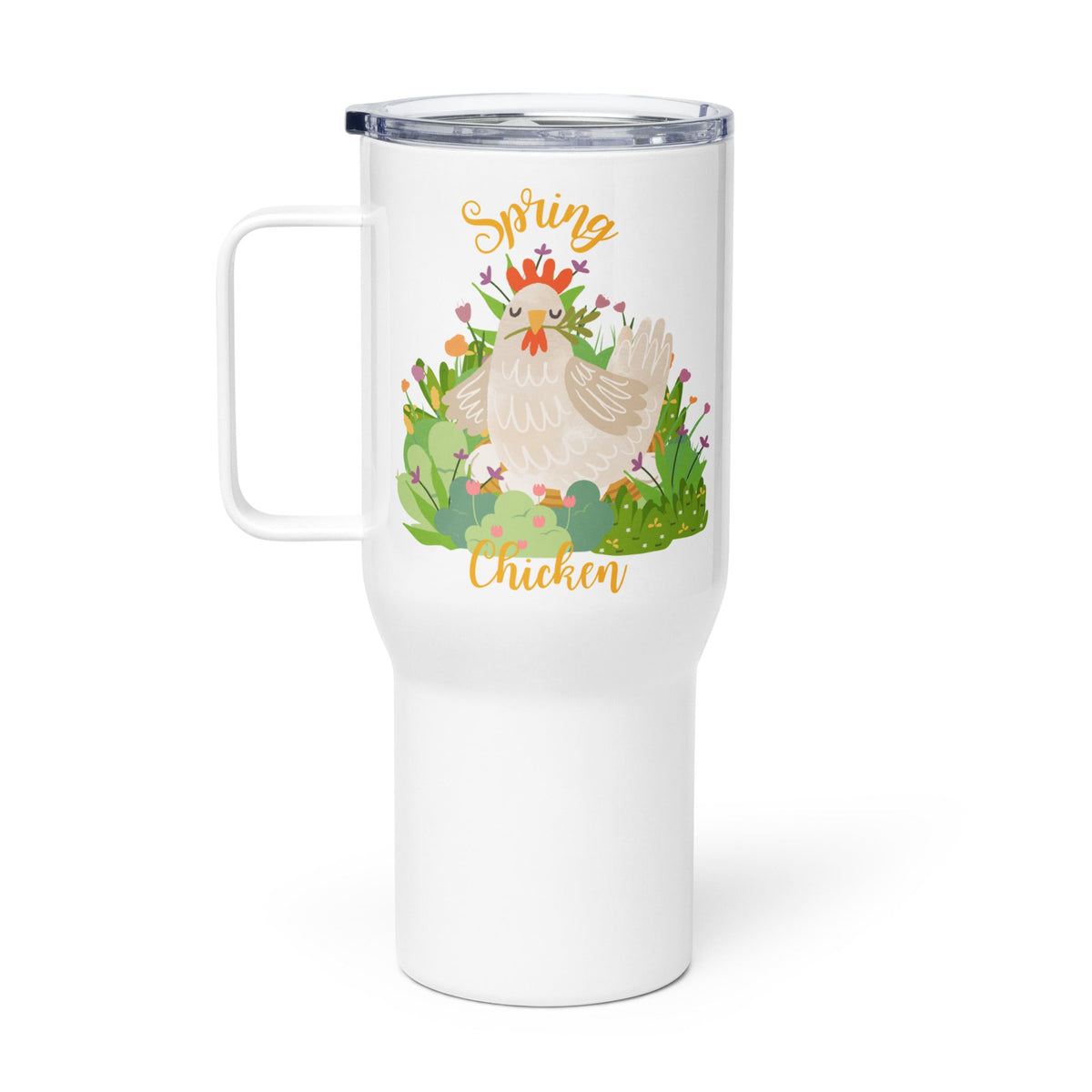 Spring Chicken Travel Mug with Handle - Cluck It All Farms
