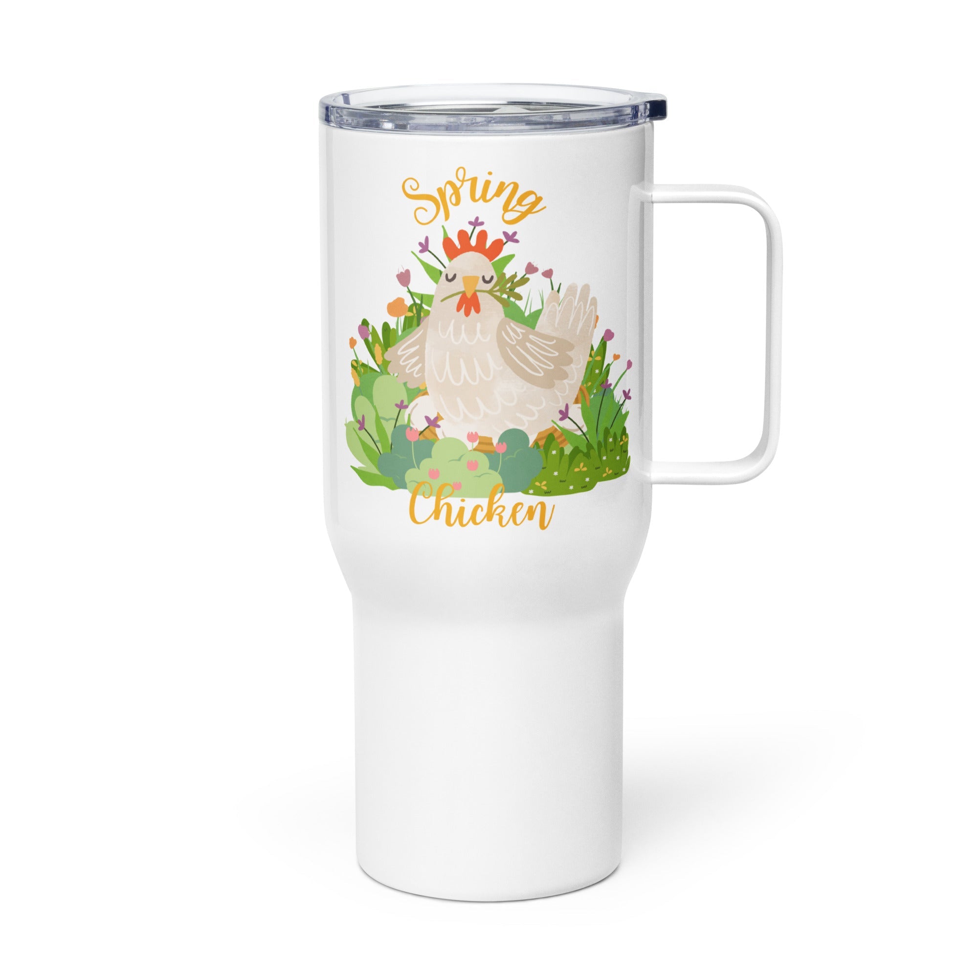 Spring Chicken Travel Mug with Handle - Cluck It All Farms