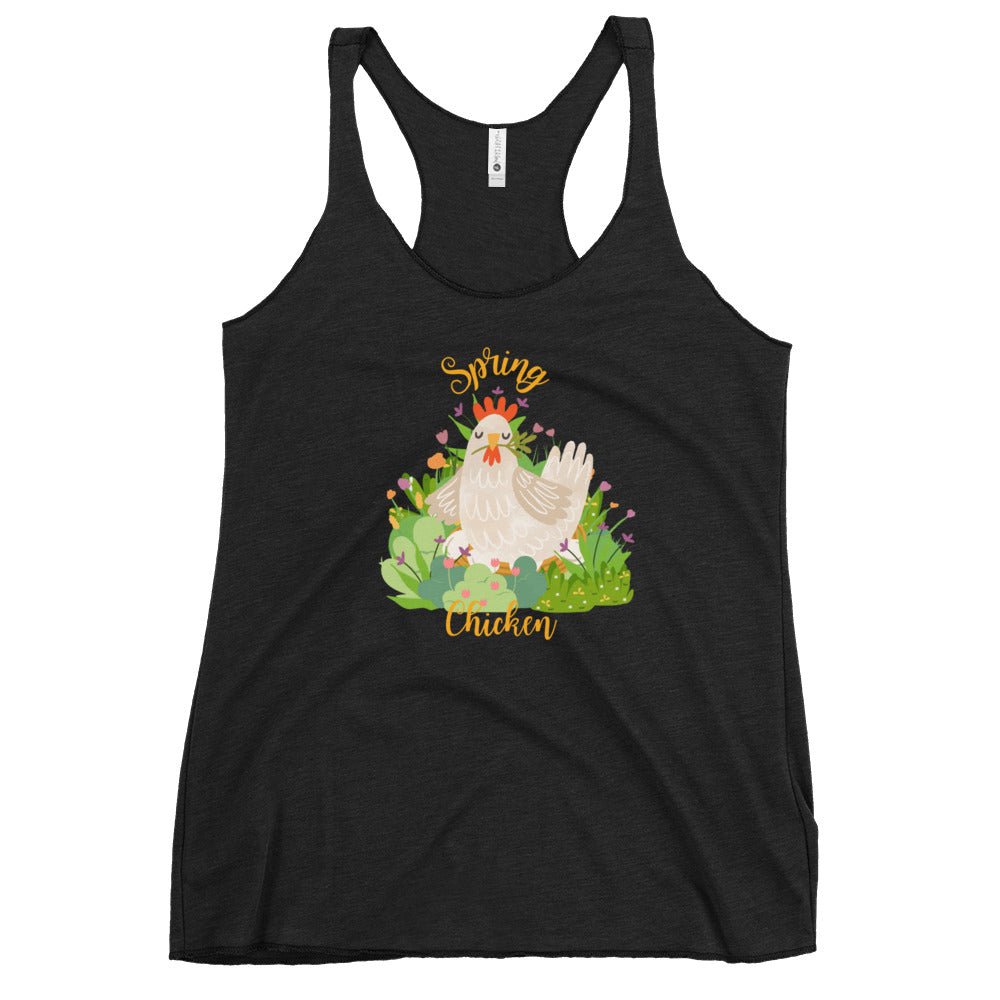 Spring Chicken Women's Racerback Tank - Cluck It All Farms