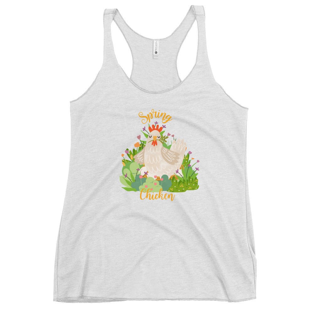 Spring Chicken Women&#39;s Racerback Tank - Cluck It All Farms