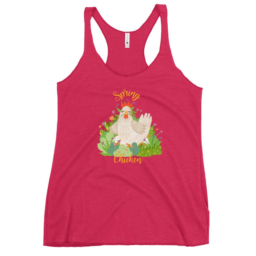 Spring Chicken Women&#39;s Racerback Tank - Cluck It All Farms