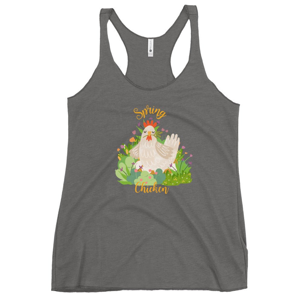 Spring Chicken Women&#39;s Racerback Tank - Cluck It All Farms