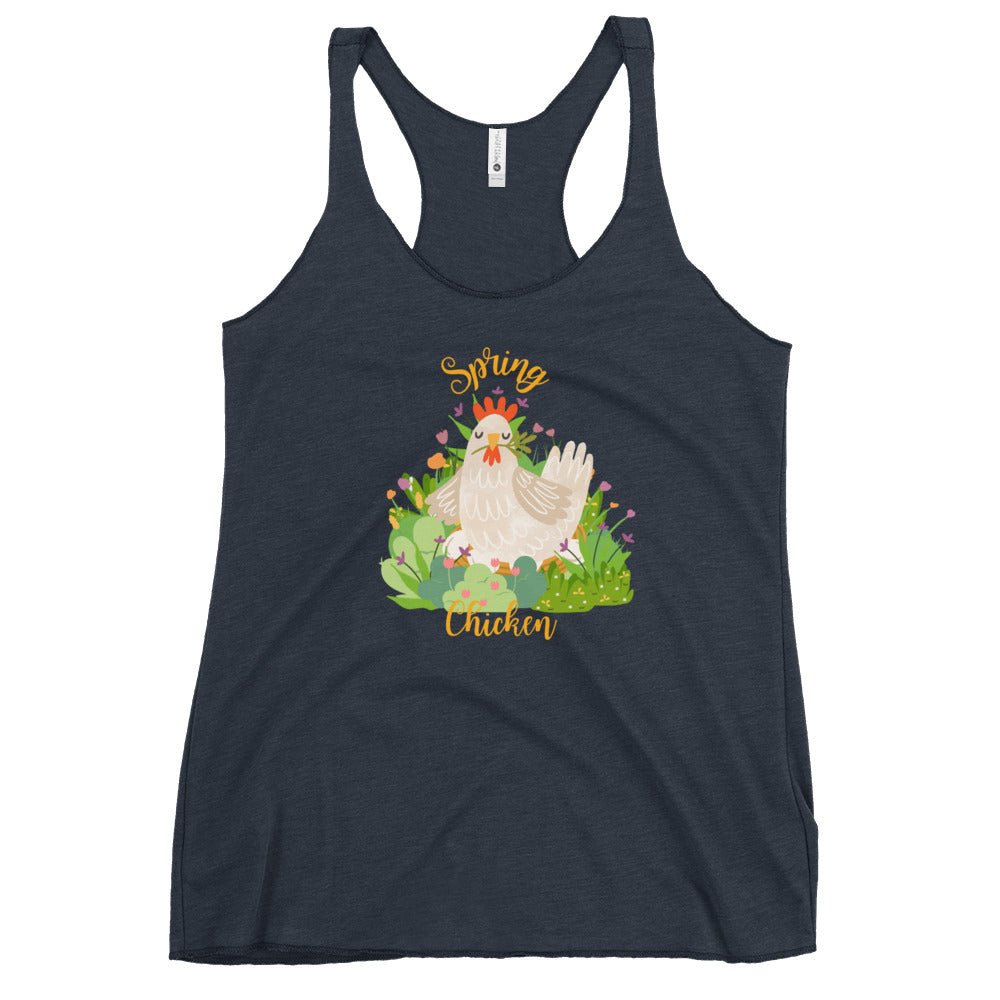 Spring Chicken Women's Racerback Tank - Cluck It All Farms