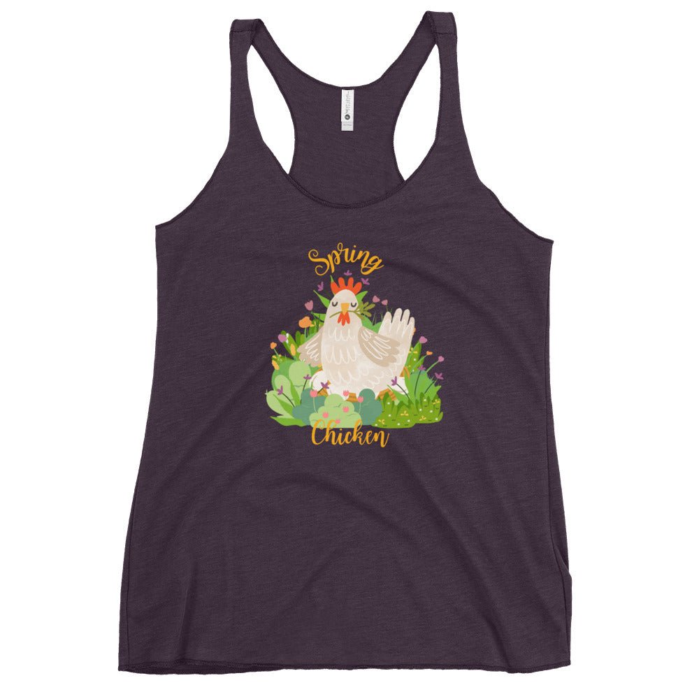 Spring Chicken Women&#39;s Racerback Tank - Cluck It All Farms