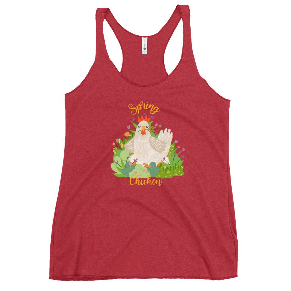 Spring Chicken Women&#39;s Racerback Tank - Cluck It All Farms