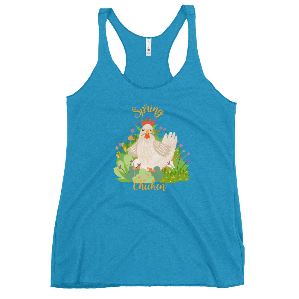 Spring Chicken Women&#39;s Racerback Tank - Cluck It All Farms