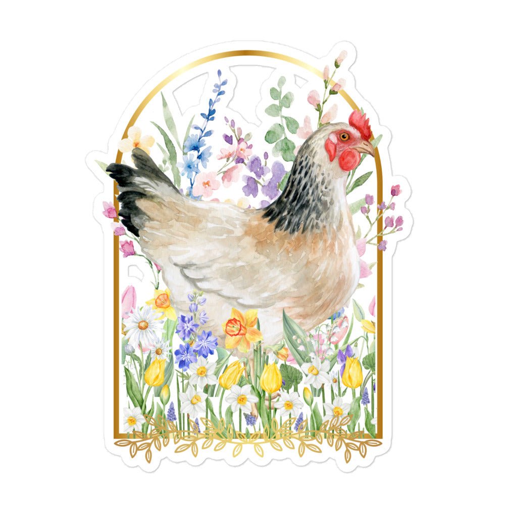 Spring Meadow Chicken Sticker - Cluck It All Farms