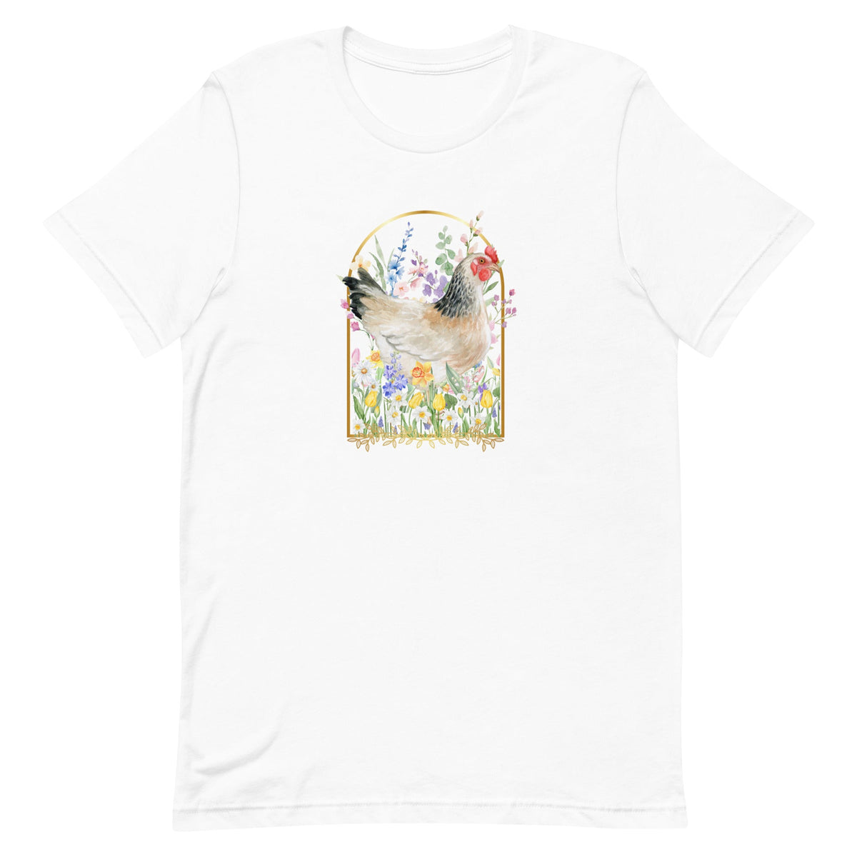 Spring Meadow Chicken Unisex T-Shirt - Cluck It All Farms