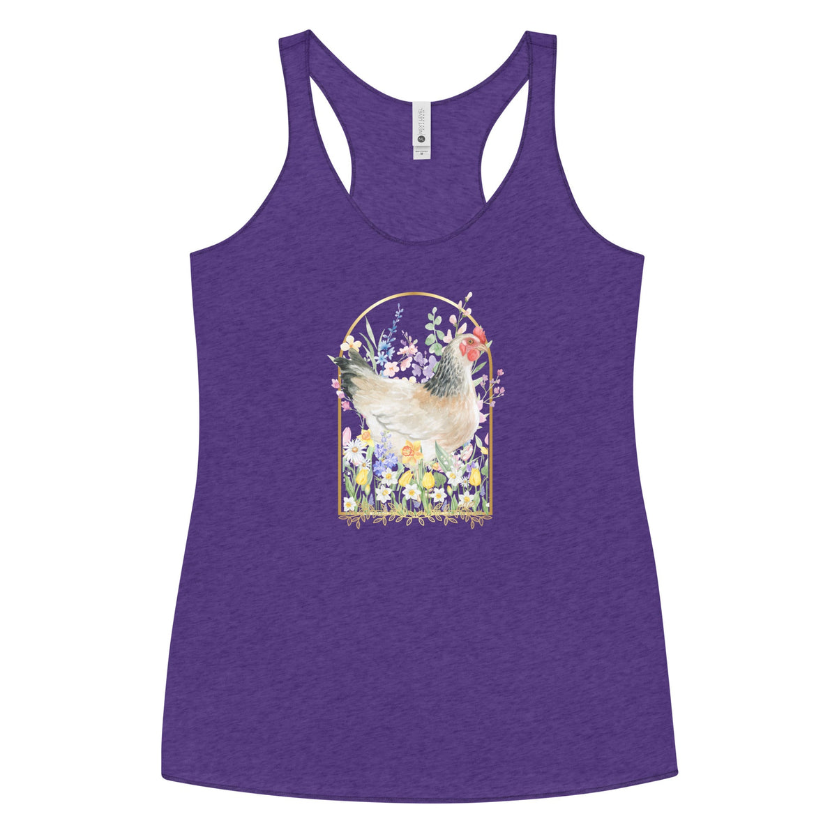 Spring Meadow Chicken Women&#39;s Racerback Tank - Cluck It All Farms