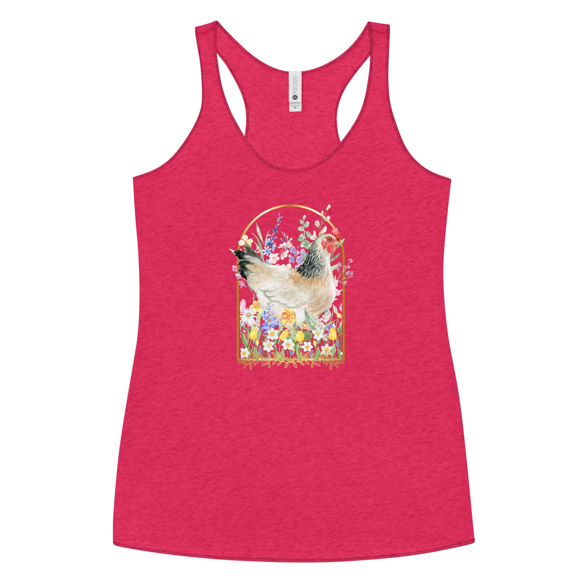 Spring Meadow Chicken Women&#39;s Racerback Tank - Cluck It All Farms