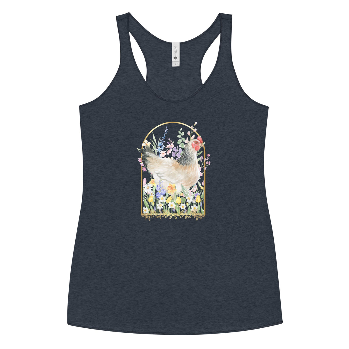 Spring Meadow Chicken Women&#39;s Racerback Tank - Cluck It All Farms