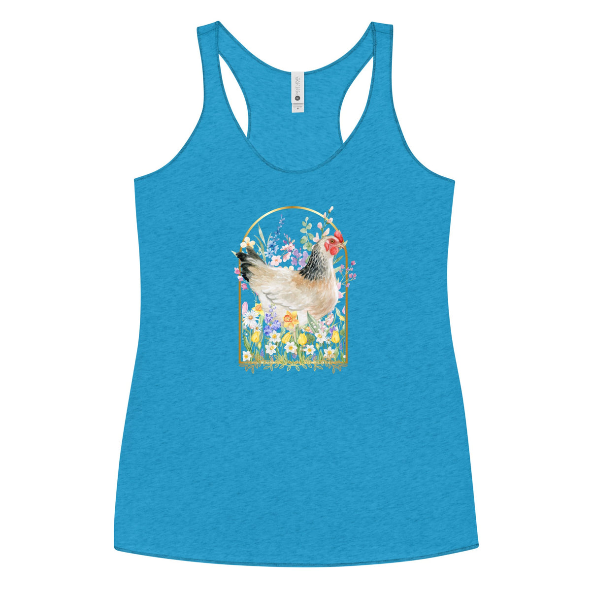 Spring Meadow Chicken Women&#39;s Racerback Tank - Cluck It All Farms