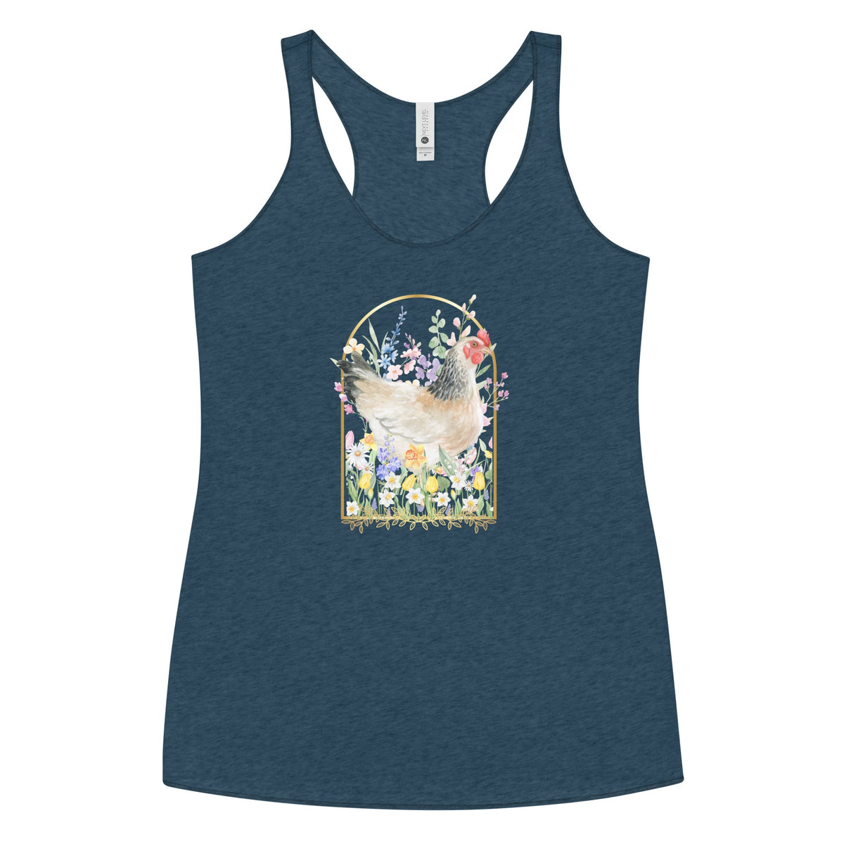 Spring Meadow Chicken Women&#39;s Racerback Tank - Cluck It All Farms