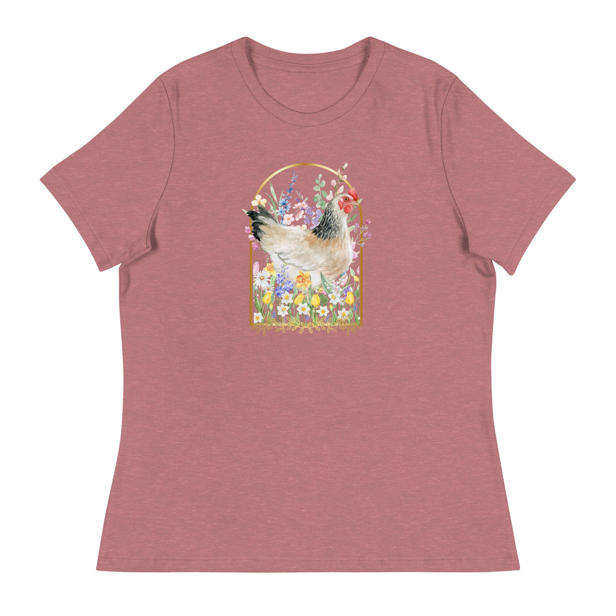 Spring Meadow Chicken Women&#39;s Relaxed T-Shirt - Cluck It All Farms
