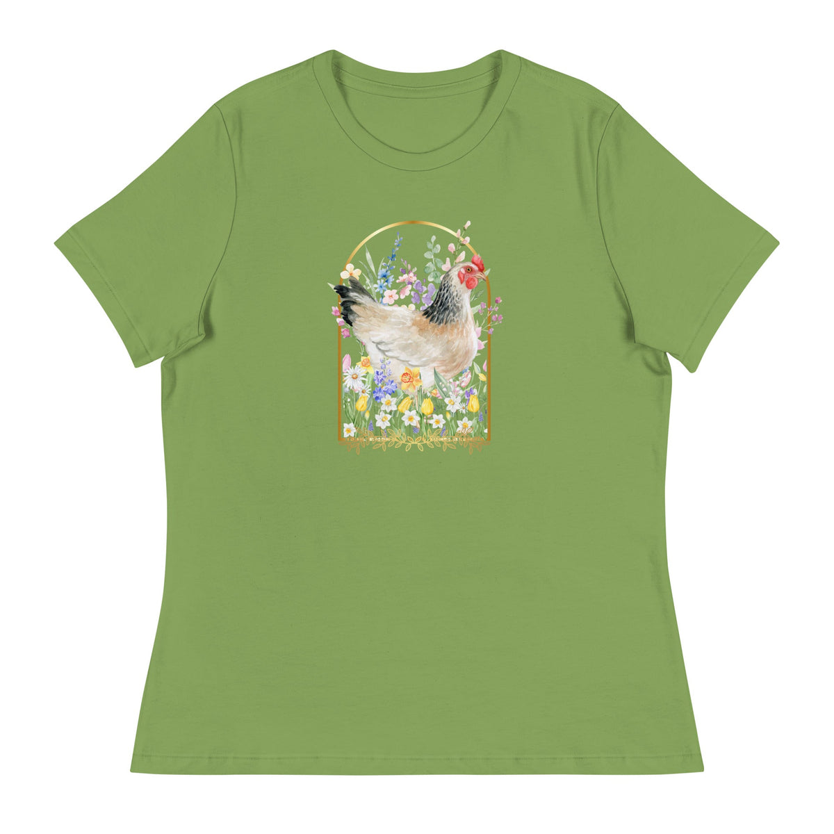 Spring Meadow Chicken Women&#39;s Relaxed T-Shirt - Cluck It All Farms