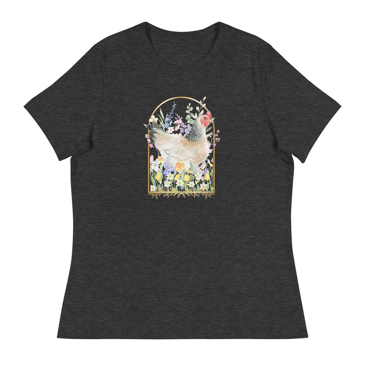 Spring Meadow Chicken Women&#39;s Relaxed T-Shirt - Cluck It All Farms
