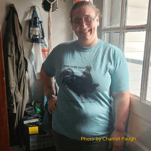 Swedish Black Hen Chicken Tee — “Born to Be Goth” - Cluck It All Farms