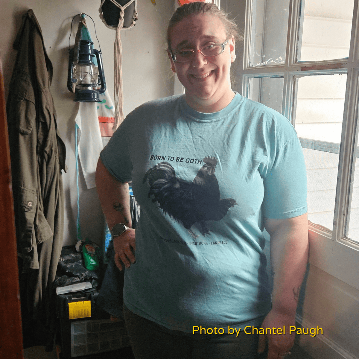 Swedish Black Hen Chicken Tee — “Born to Be Goth” - Cluck It All Farms