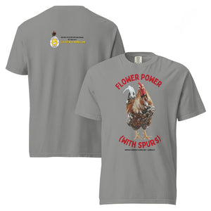 Swedish Flower Hen Tee — “Flower Power (…with spurs)” - Cluck It All Farms