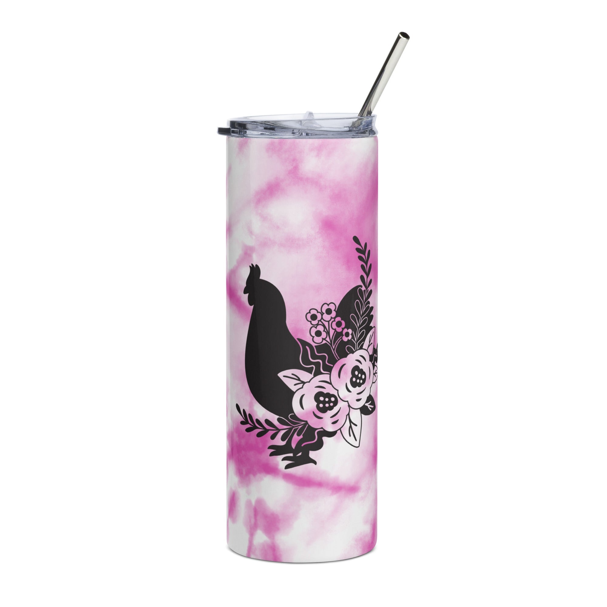 Tie - Die Floral Chicken Stainless Steel Tumbler - Cluck It All Farms