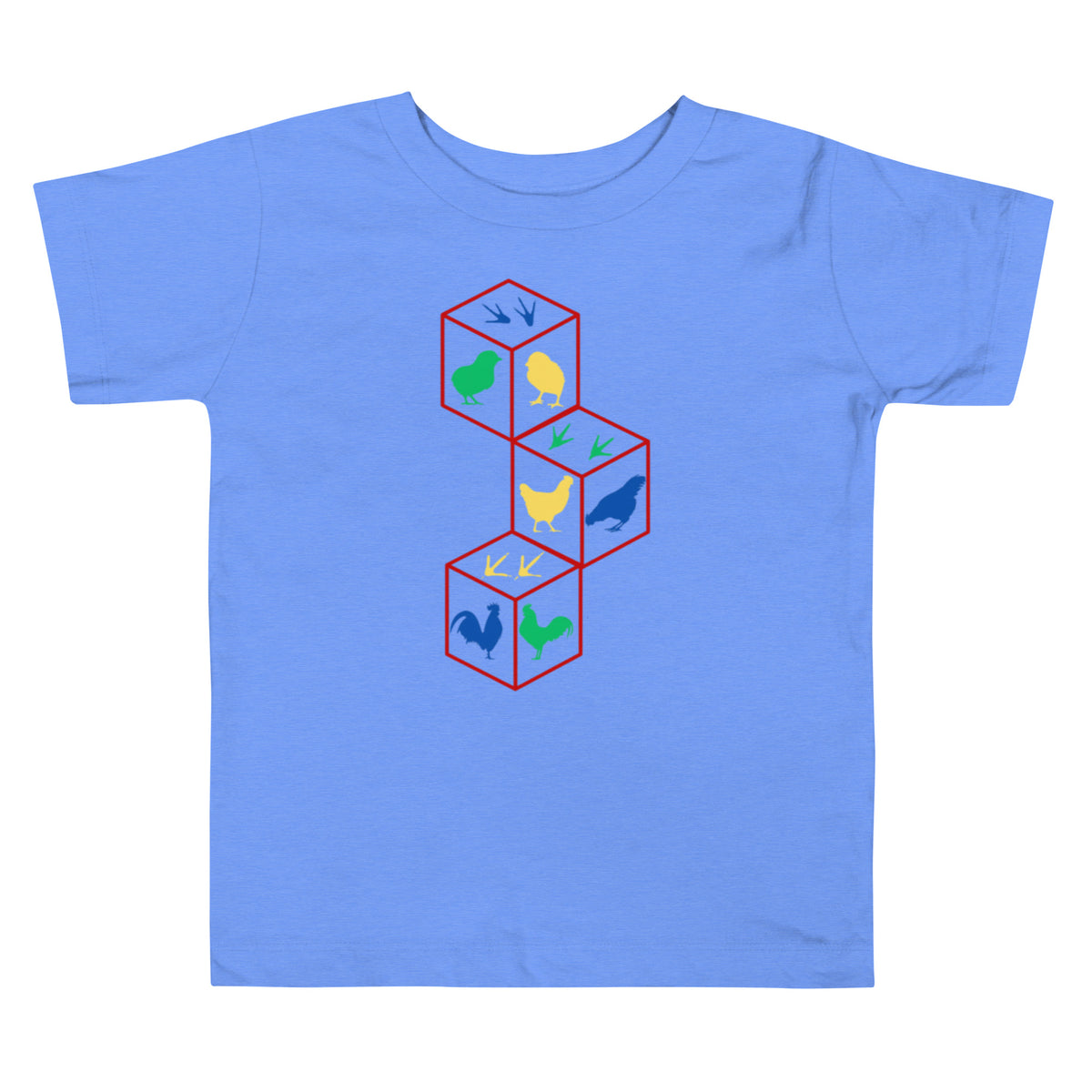 Chicken Building Blocks Toddler Short Sleeve Tee