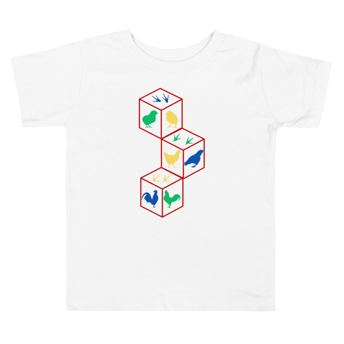 Chicken Building Blocks Toddler Short Sleeve Tee