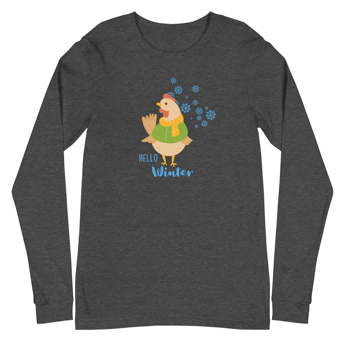 Hello Winter Chicken Unisex Long Sleeve Tee