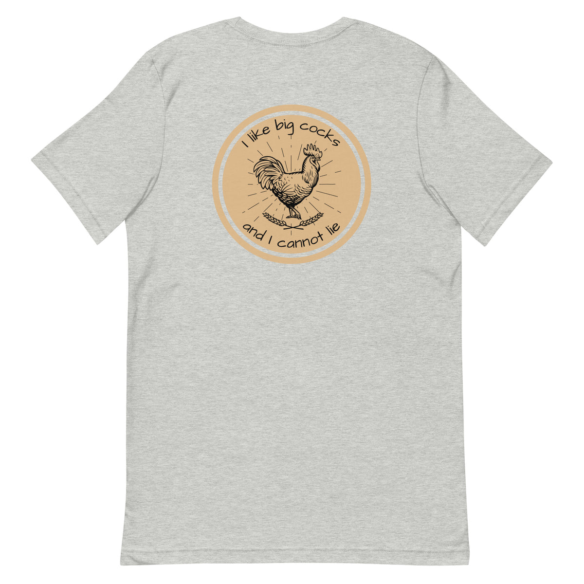 Gray Chicken Big Cocks BACK PRINT Unisex T-Shirt