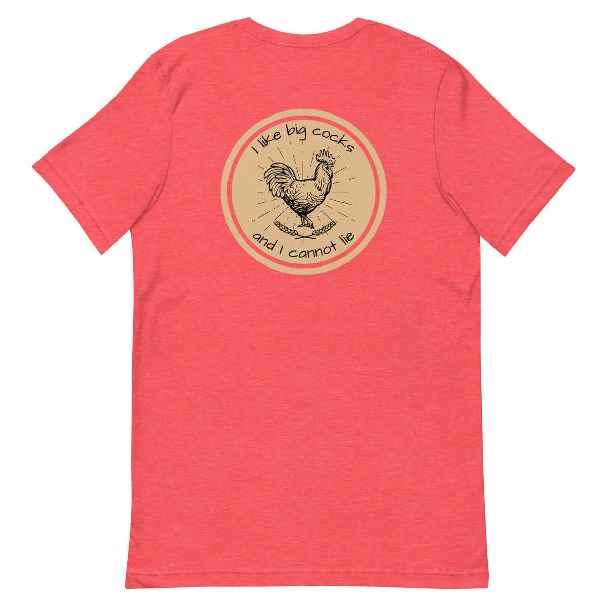 Red Chicken Big Cocks BACK PRINT Unisex T-Shirt