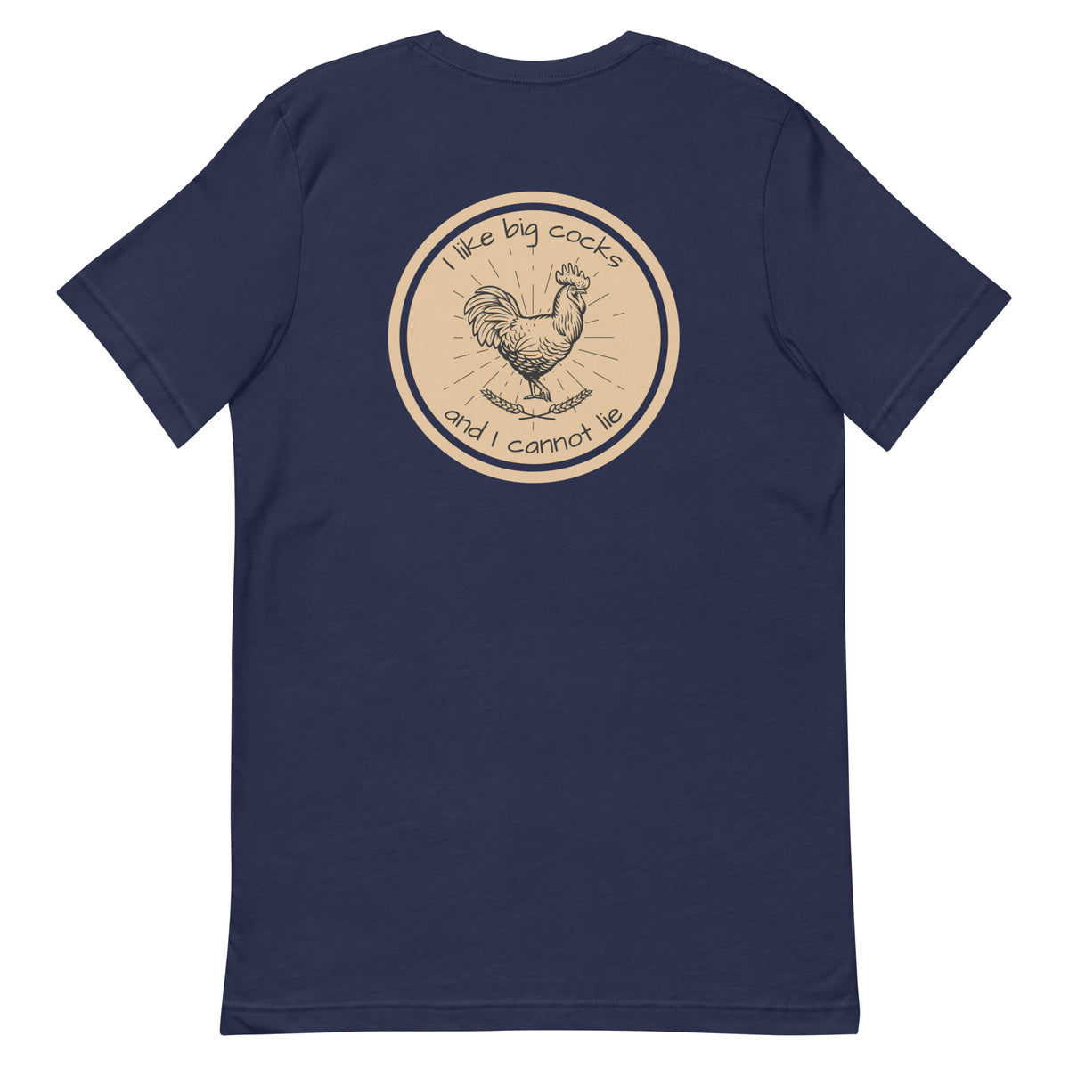 Navy Chicken Big Cocks BACK PRINT Unisex T-Shirt