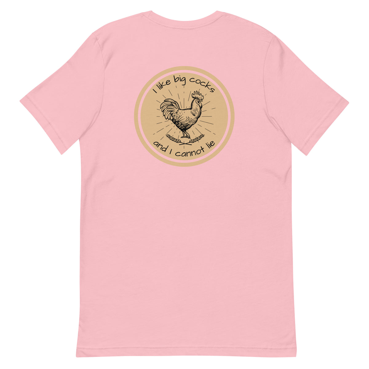 Pink Chicken Big Cocks BACK PRINT Unisex T-Shirt