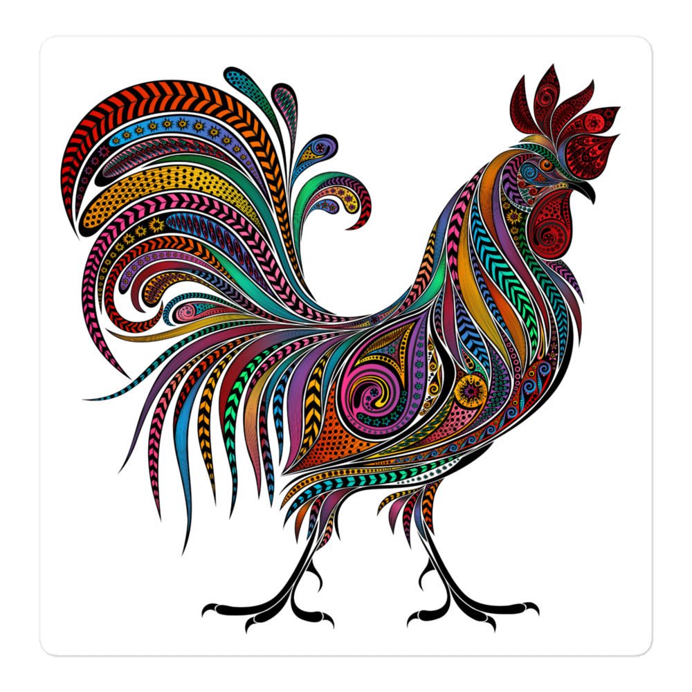 Vibrant Rooster Sticker - Cluck It All Farms