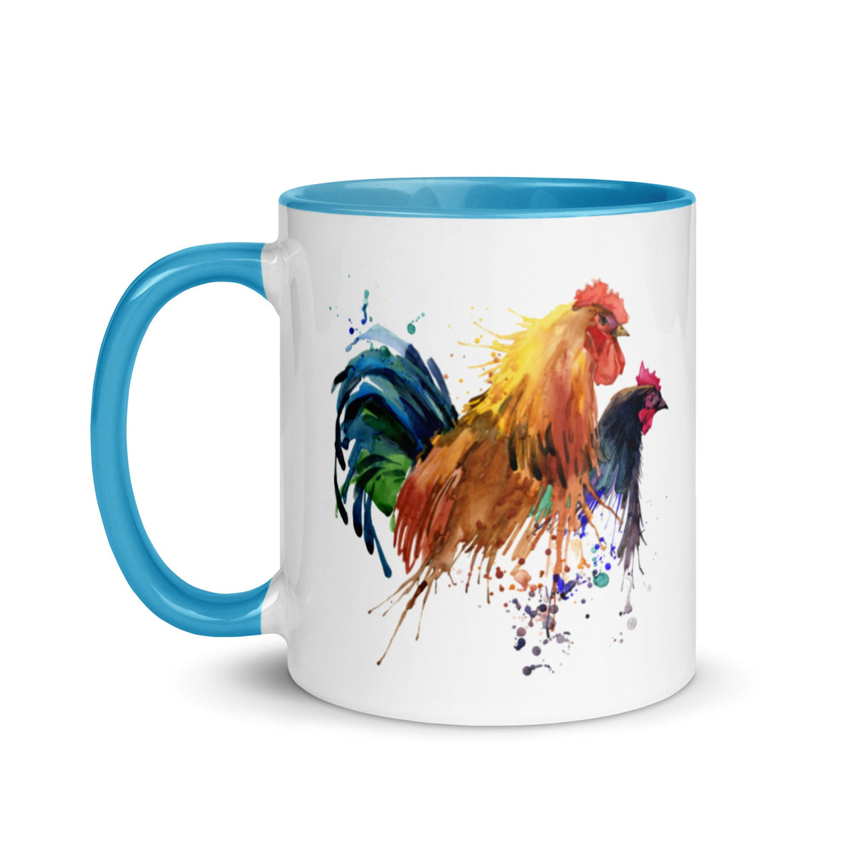 Watercolor Chicken Portrait Colored Mug - Cluck It All Farms