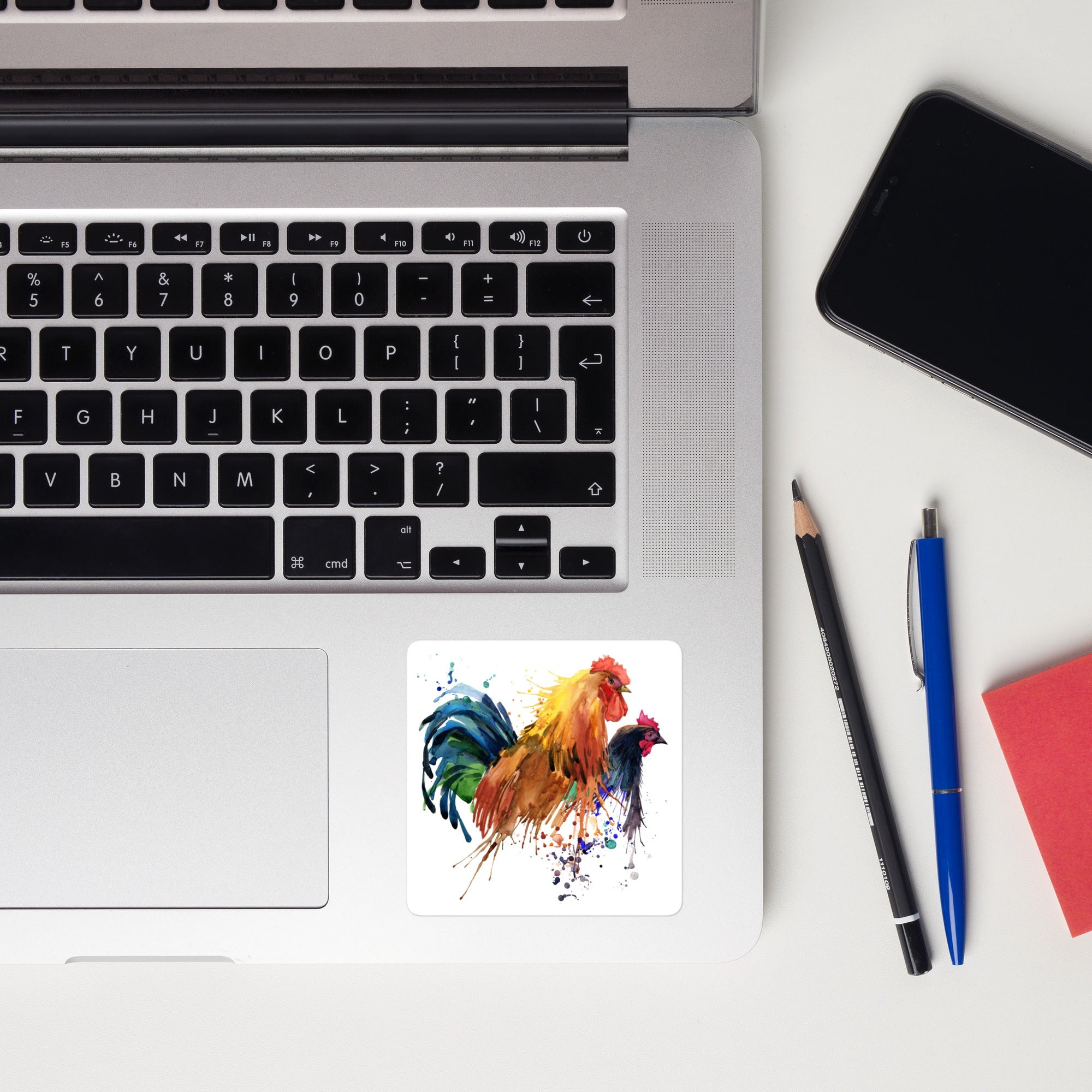 Watercolor Chicken Portrait Sticker - Cluck It All Farms