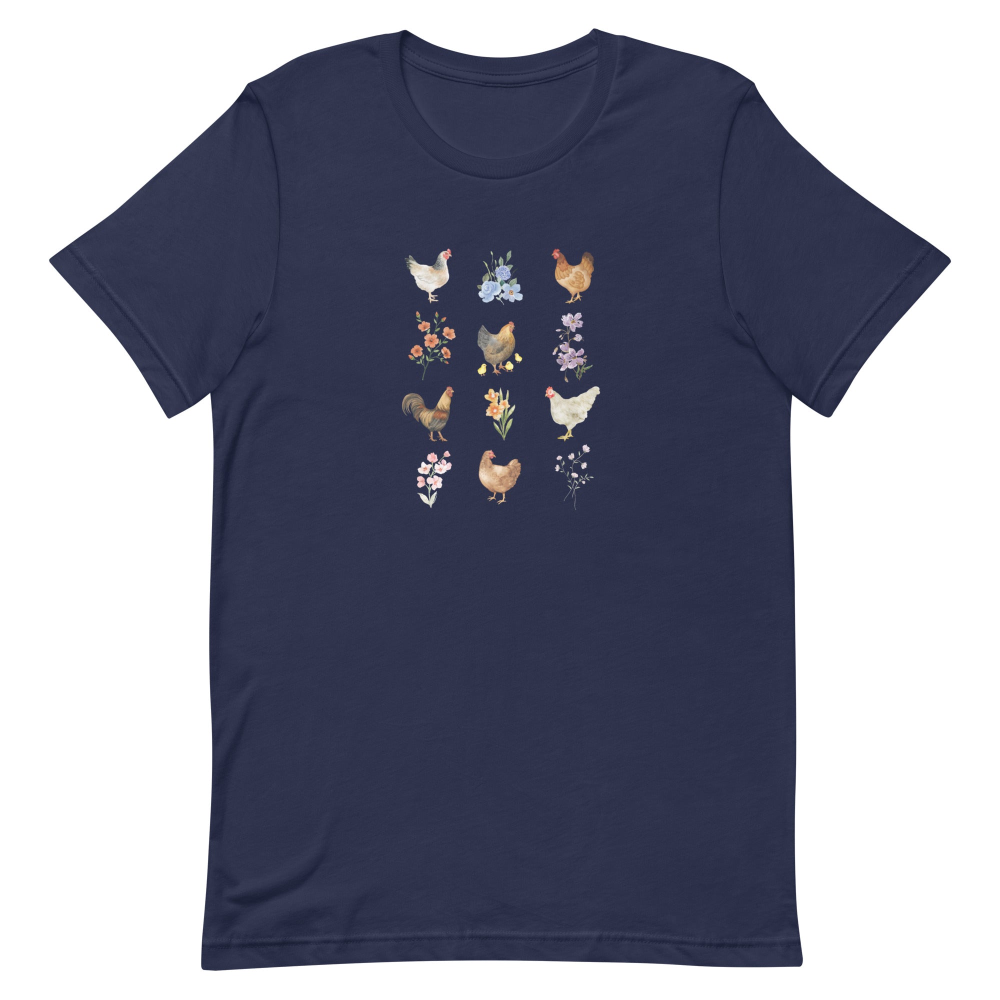 Watercolor Floral Chicken Unisex T-Shirt - Cluck It All Farms