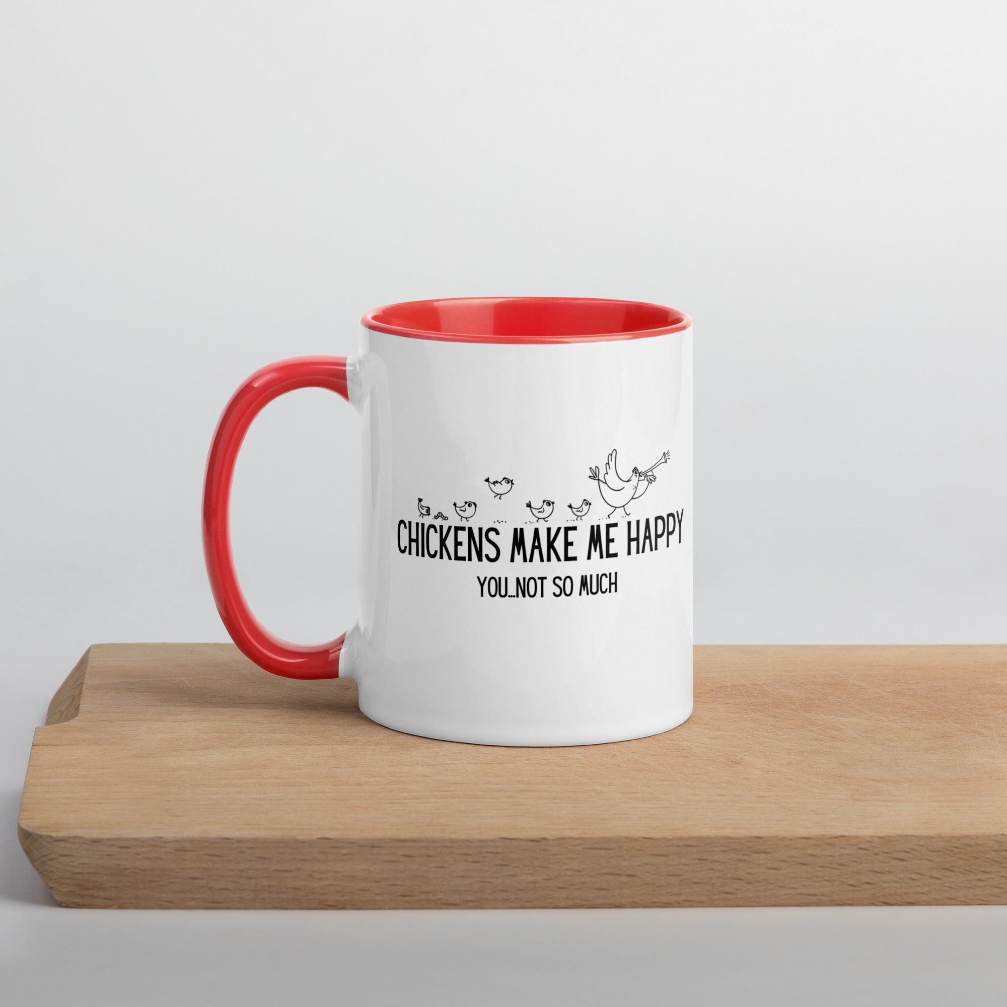 Chickens Make Me Happy Colored Mug